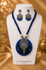 Indigo Peacock Round Pendant Set