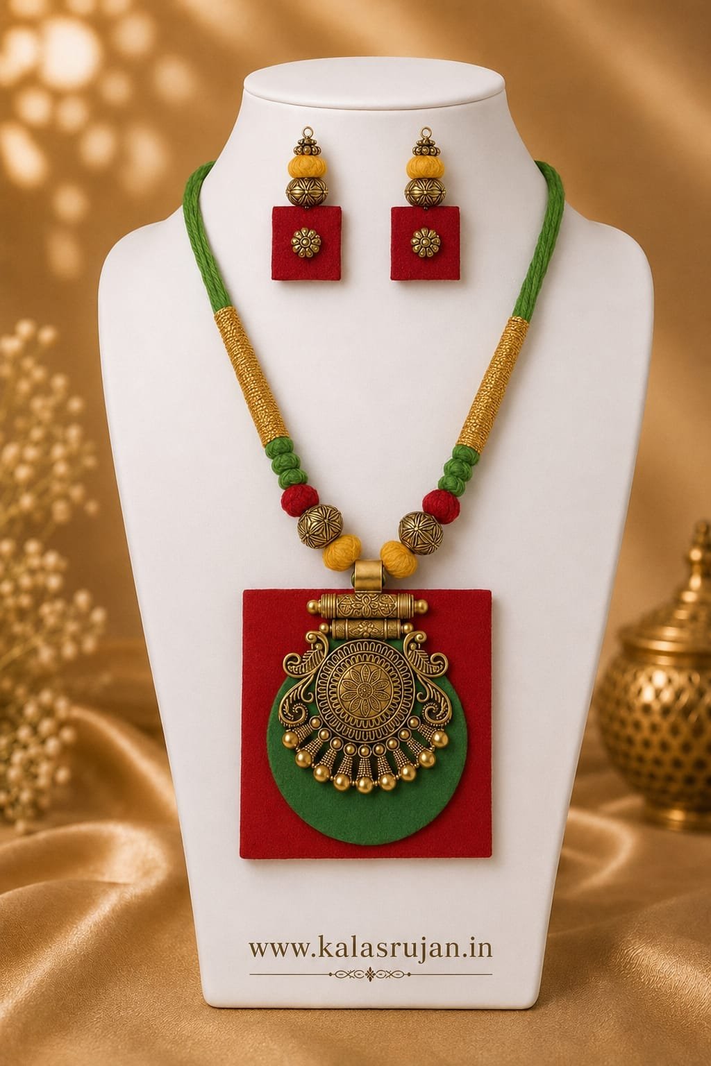 Maroon Emerald Antique Medallion Set Maroon Emerald Antique Medallion Set