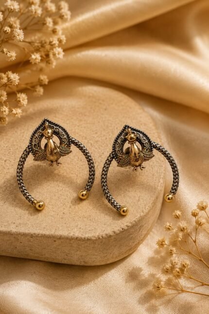 Royal Peacock Hoop Earings
