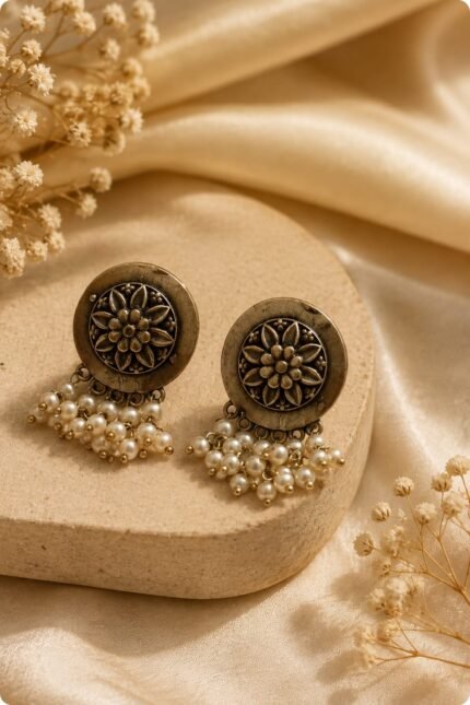 Antique Floral Pearl Earings