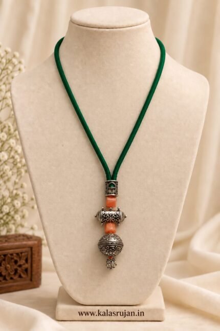 Boho Roots Green-Orange Necklace